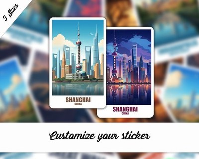 Shanghai Aufkleber China Sticker Laptopsticker Kofferaufkleber Autoaufkleber