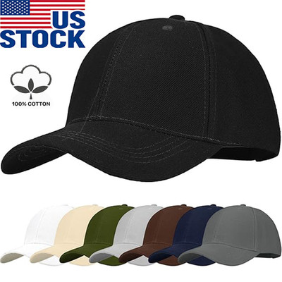 Cotton Baseball Cap Ball Dad Hat Adjustable Plain Solid Washed Men Washed PC