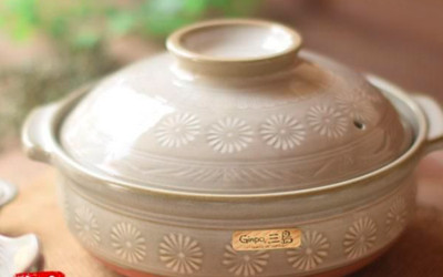 Ginpo Hana Mishima Earthenware Pot Size 7 1-2 people Banko ware Made in Japan