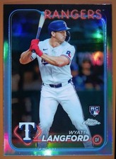 2024 Topps Chrome Update Wyatt Langford Refractor #122 Texas Rangers