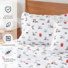 Berkshire Blanket Peanuts Kids Sheet Set, QUEEN Size -4 pieces.