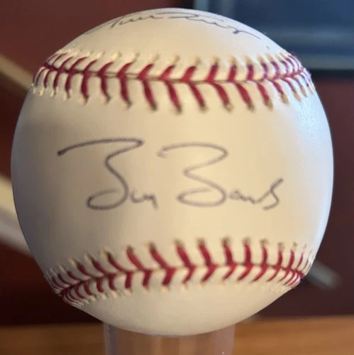 Barry Bonds & Willie Mays Autographed Baseball