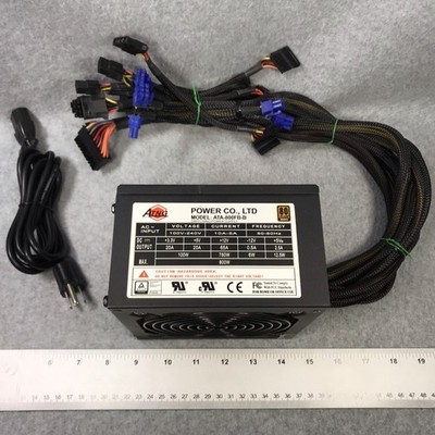 ATNG Computer Power Supply 800W Model ATA-800FB-B Tested Works For Desktop PC
