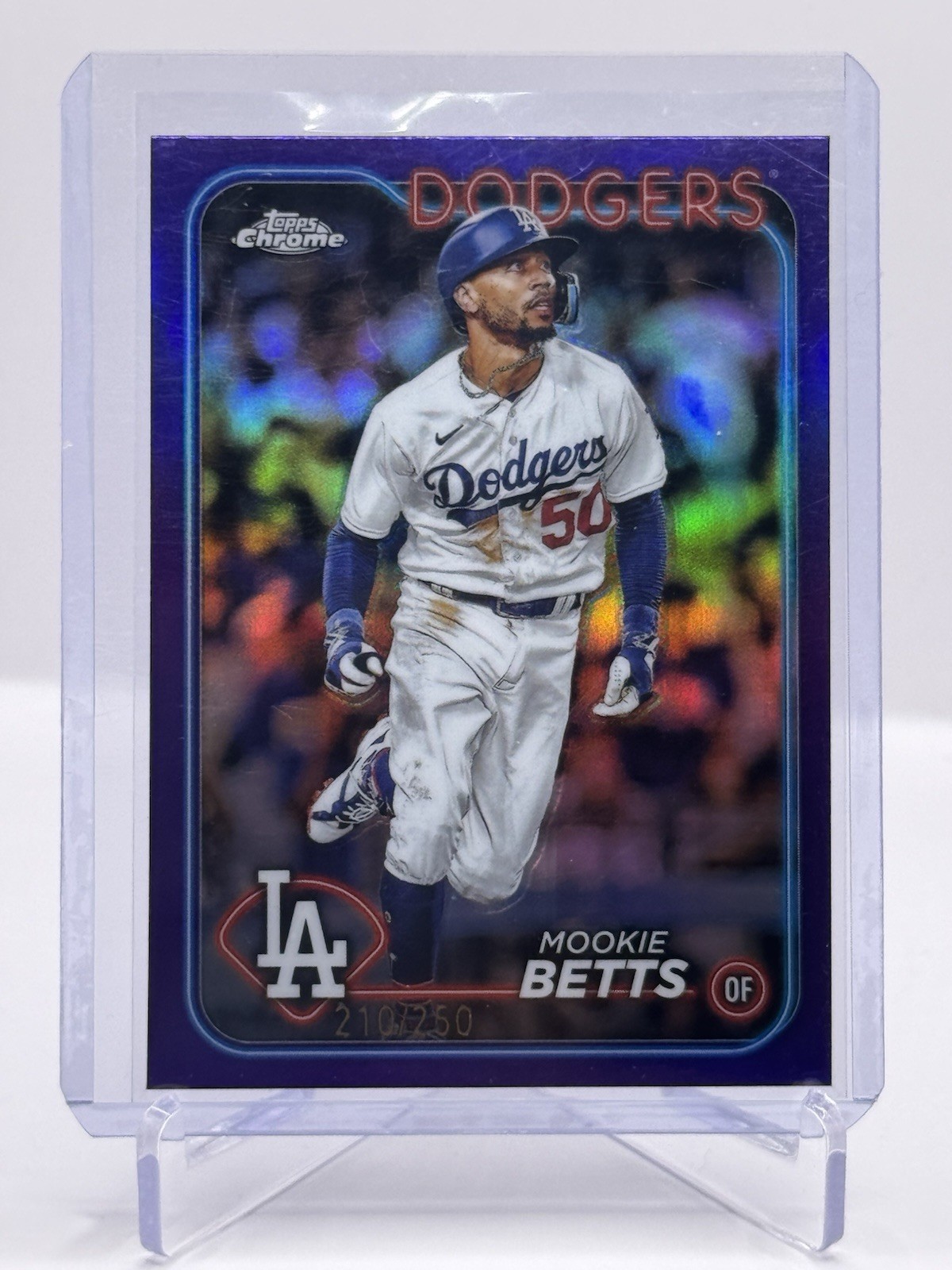 2024 Topps Chrome Mookie Betts Purple Refractor /250 Dodgers #296