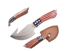 Old Ram Full Tang Gut Hook Skinner Knife With Real Leather Sheath