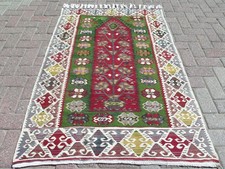 Vintage türkischer Kelim Vorleger, Schlafzimmerteppich handgefertigte Wolle...