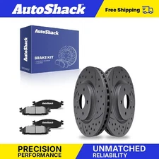 Front Drilled Slotted Brake Rotors Ceramic Pads for Ford Explorer Taurus