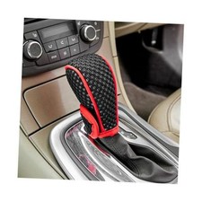 Car Gear Shift Knob Cover, Anti-Slip Automotive Manual Stick-on Black  Red