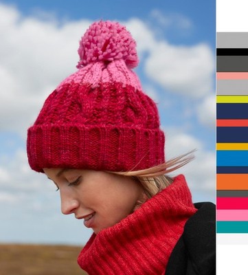 Beechfield Winter Apres Beanie Zopfmuster Innenband Stickmütze B437 NEU