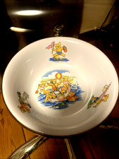 Omis Vintage Warmhalteteller f.Kinder,benutzbar!Porzellan Wärmeteller,Metall,