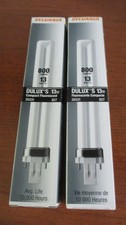 SYLVANIA Set of 2DULUX S 13 watt COMPACT FLUORESCENT REPLACEMENT BULBS NIB
