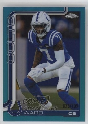 2025 Topps Chrome Aqua Refractor 25/199 Charvarius Ward #129 1eq2