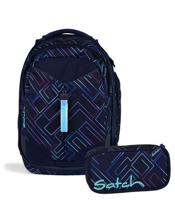 Satch Schulrucksack-Set MATCH Purple Laser 2-teilig, Kollektion 2025