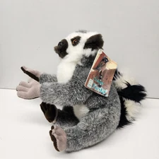 Fiesta 9.5” Sitting Ruffed Lemur Multicolor Plush Long Tail Soft New 1999