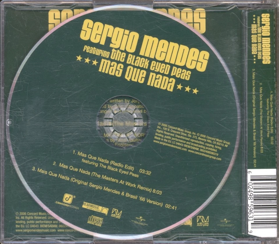 Sérgio Mendes Featuring the Black Eyed Peas Mas Que Nada CD Germany Concord 2006 - Bild 2 von 2