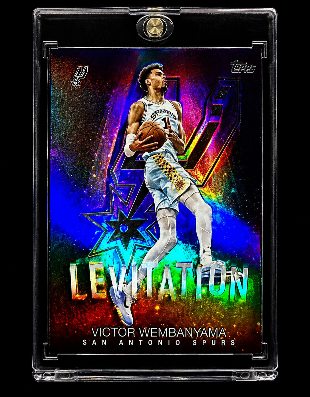 VICTOR WEMBANYAMA BLACK LOGOFRACTOR SP Insert Rare Spurs NBA Finals MVP Potentia view 2