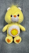 Care Bears Funshine Bear Plush 2002 Play Along Small 8" Yellow Stuffed Animal