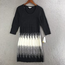 Studio One New York Knit Sweater Dress Womens Medium Long Sleeve Multicolor NEW