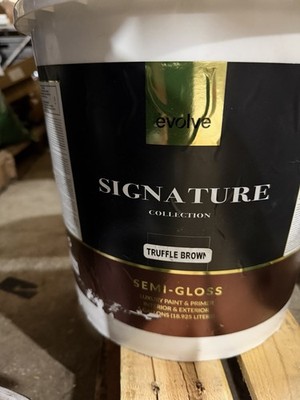 EVOLVE SIGNATURE COLLECTION TRUFFLE BROWN SEMI-GLOSS LUXURY PAINT & PRIMER 5 GAL