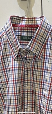 Bobby Jones Red Plaid Long Sleeve Cotton Shirt - Large
