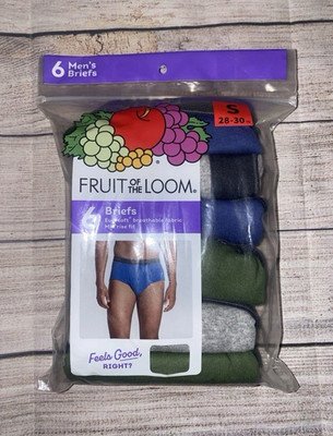 Fruit of the Loom Men s Brief Underwear, Solid Multicolor, Size S Regular 6-Pack