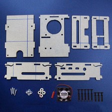 For Raspberry Pi 4 Model B Clear Acrylic 3.5" inch Enclosure Case w/Cooling Fan