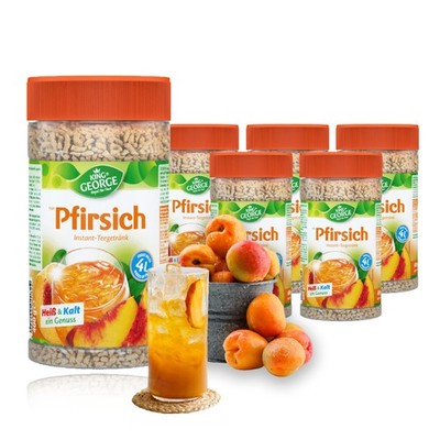 KING GEORGE Pfirsich Instant Teegetränk 6 x 400g Ergibt ca. 4L pro Dose