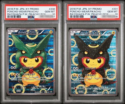 PSA 10] SEQUENTIAL Poncho-Wearing Pikachu Rayquaza Promo Shiny
