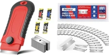 DIYSELF 2Pack Red Razor Blade Scraper with 15 Extra Blades and 100 Single... 