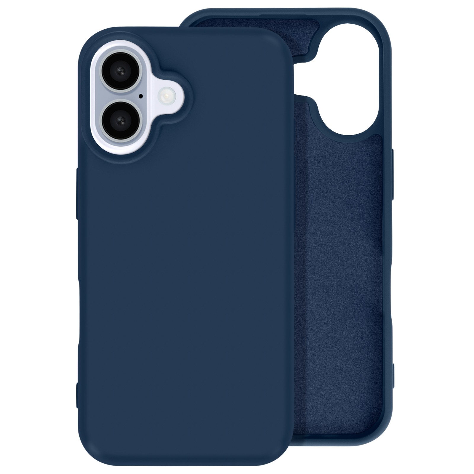 Coque iPhone 16 Avizar en silicone semi-rigide Bleu clair