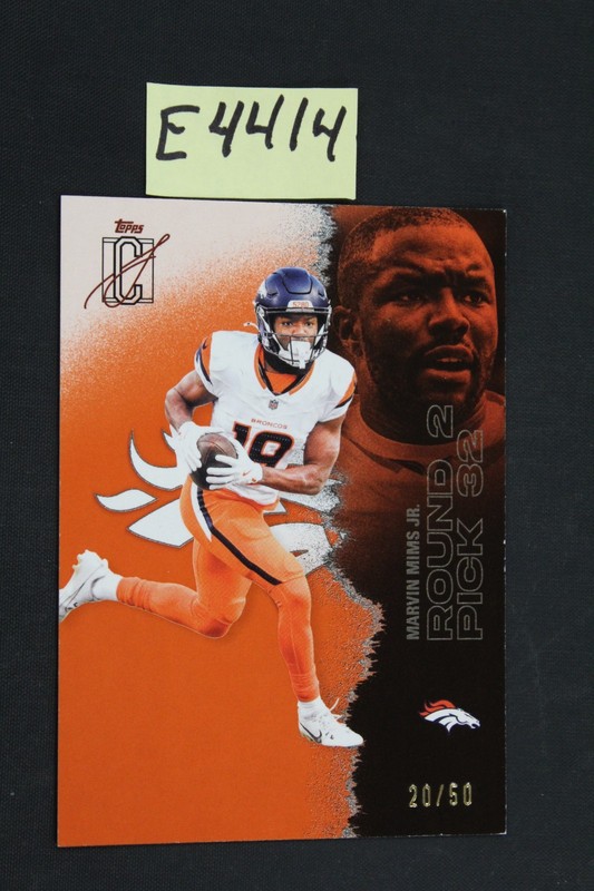 Topps 2025 Signature Class Marvin Mims Jr. Orange /50 #74 Denver Broncos (E4414