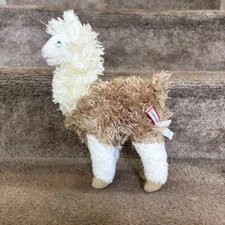 Douglas Alpaca Llama Plush Stuffed Animal White Brown 10" Cuddle Toys 2015 Stand