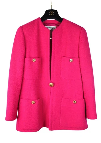 Giacca lana rosa Chanel 1996 vintage