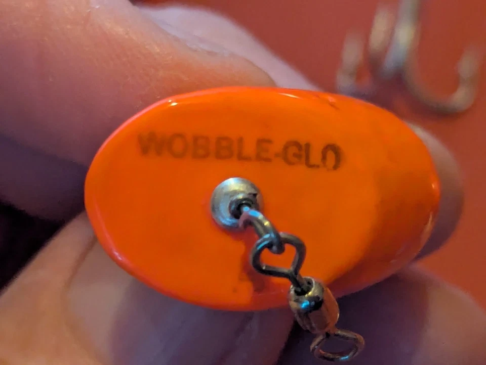 Lote de 8 señuelos de pesca Worden's Wobble-Glo de colección, naranja, cromo, amarillo/naranja Foto 3 de 4