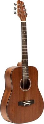 Acoustic dreadnought travel guitar, sapele, natural finish