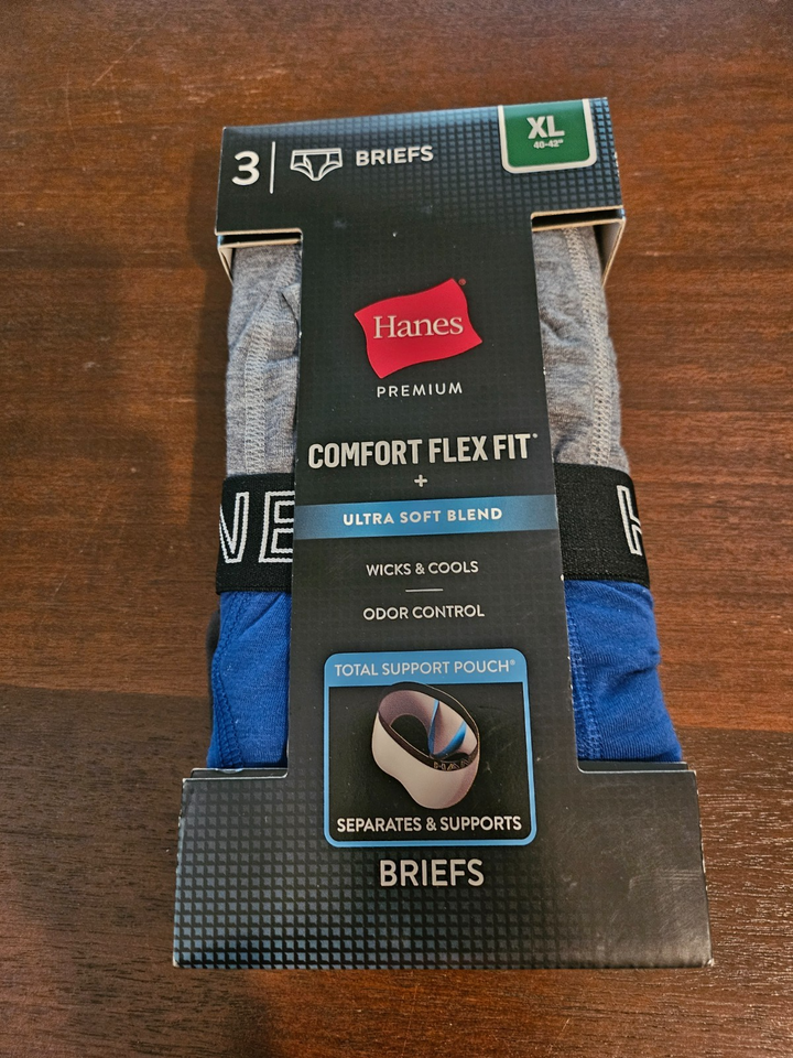 Hanes S 3-pack Comfort Flex Fit Ultra Soft Stretch Brief in Blue for
