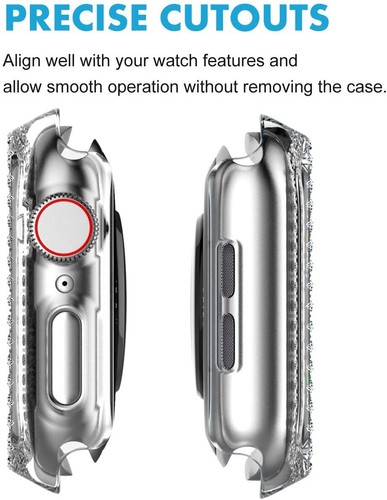 For Apple Watch Series 7/6/5/4/SE Bling Protective Case Covers Screen Protector - Picture 36 of 42