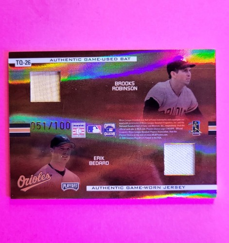 2005 Absolute QUAD GU Patch/BAT w Brooks Robinson, Matos, Lopez, Bedard Orioles - Picture 2 of 2