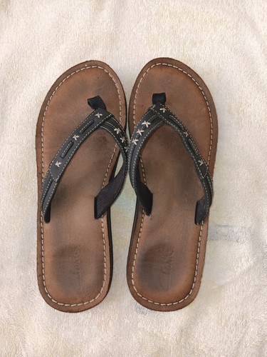 Clarks Womens Breeze Sea Flip Flops Navy Comfort Summer Thong Sandals Size 7.5-8