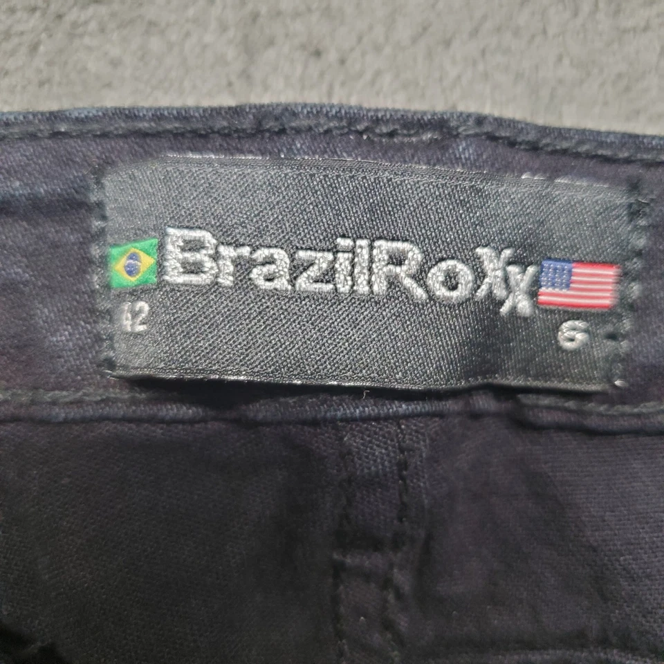 Женские джинсы Brazil Roxx размер США 6 черное золото с цветочной вышивкой W26 L32,5 дюйма - Изображение 3 из 4