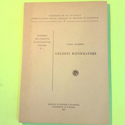 GOLDONI REFORMER NICASTRO UNIVERSITÄT VON CATANIA 1983