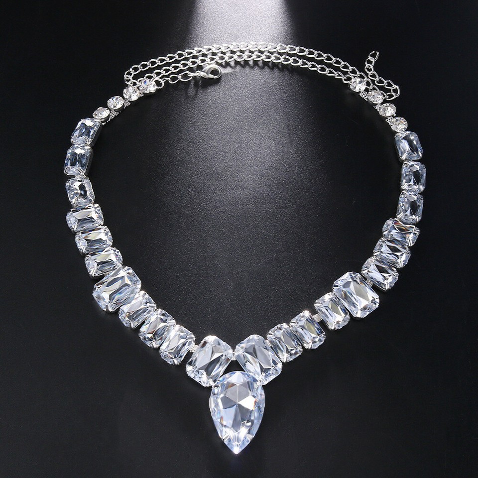 Rhinestone Crystal Choker Necklace Wedding Party Prom Necklaces For ...