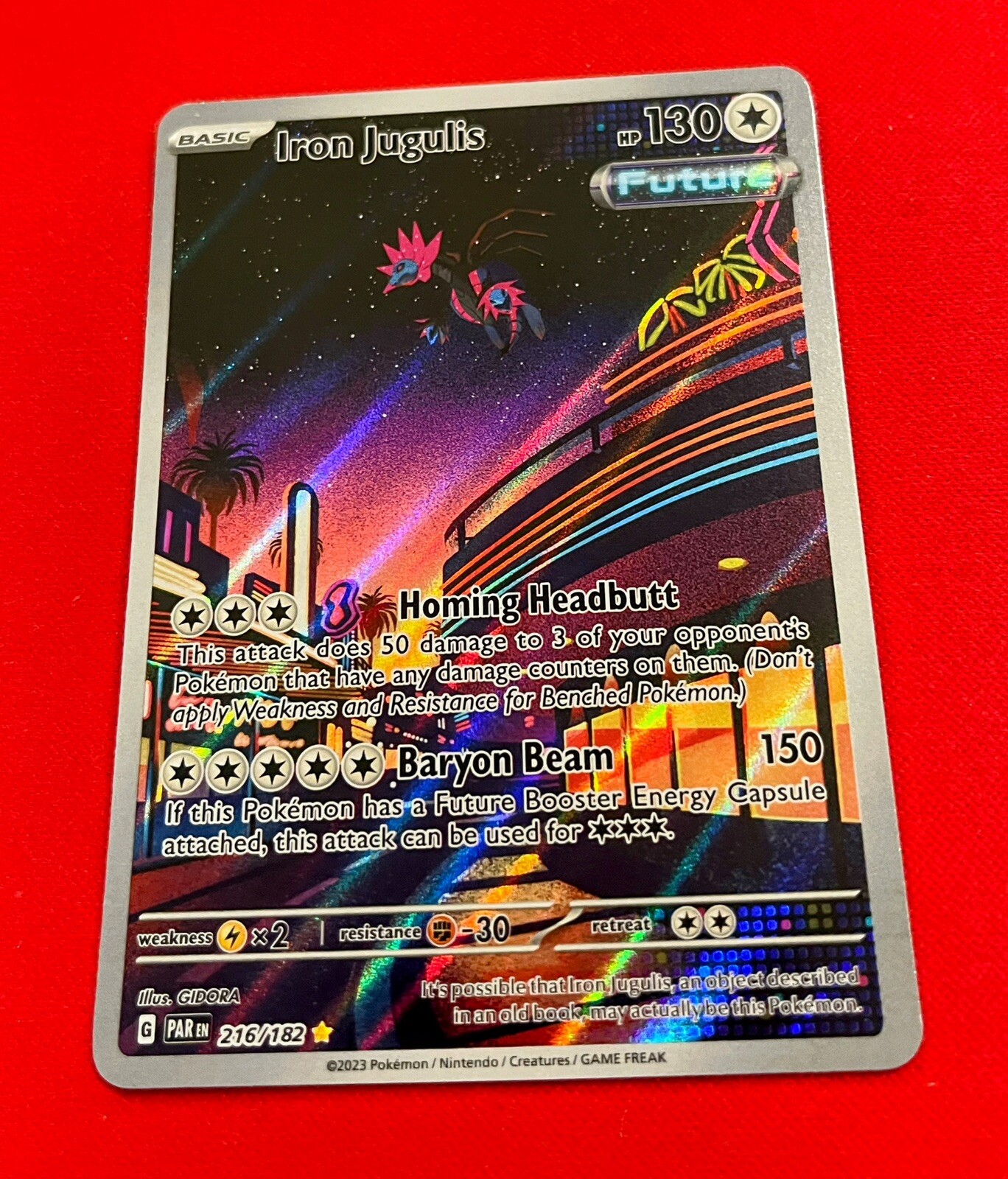 Iron Jugulis 216/182 Full Art Illustration Rare Paradox Rift Pokémon