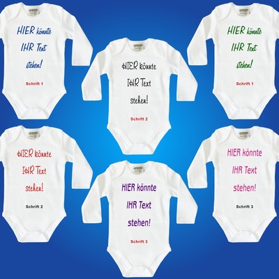 Body Baby-Body Bodie Babybody Strampler MIT FREIER TEXTWAHL - MIT WUNSCHTEXT