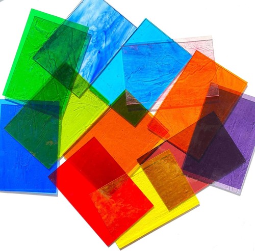 12 Blatt Transparent Buntglas Verschiedene Packungen: 4 x 6 Zoll Kathedrale Kunst Fliesen - Bild 2 von 6