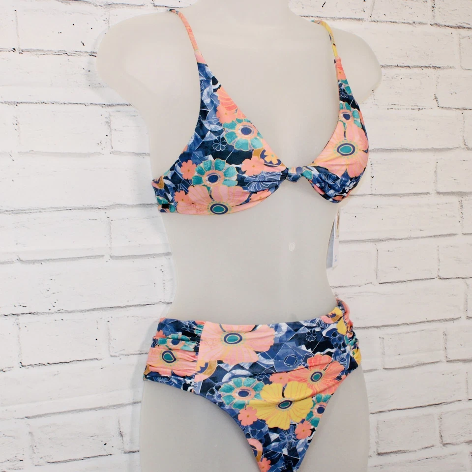 Conjunto de bikini floral O'Neill Juniors Jadia talla XS triángulo superior e inferior nuevo con etiquetas Foto 4 de 4