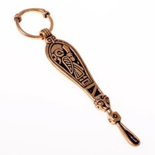 Ohrl&ouml;ffel der Wikinger aus Birka, Mittelalter, Kette, Anh&auml;nger mit Lederband