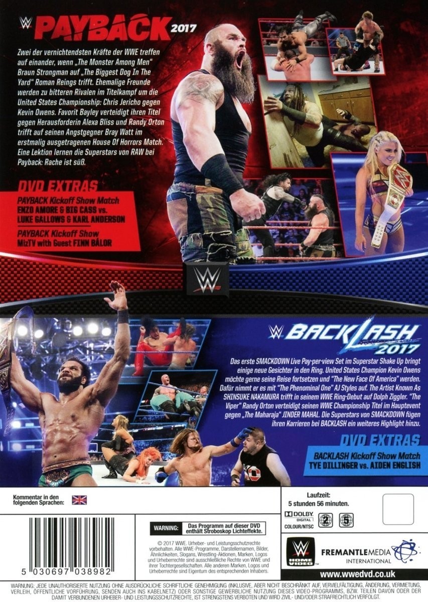 PAYBACK/BACKLASH 2017 (DOUBLE FEATURE) 2 DVD NEU | eBay