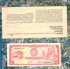 Great Historic Banknotes PERU 1973 10 SOLES DE ORO P-100c.2 UNC Lucky I355941110