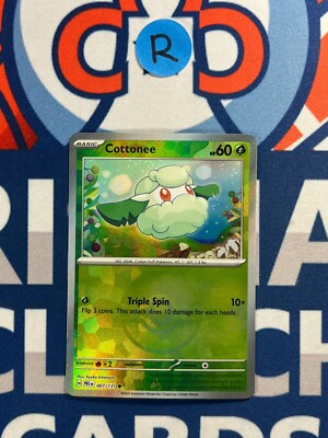 2025 Pokemon Prismatic Evolutions Common Reverse Holo Cottonee #007
